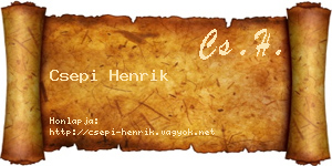 Csepi Henrik névjegykártya